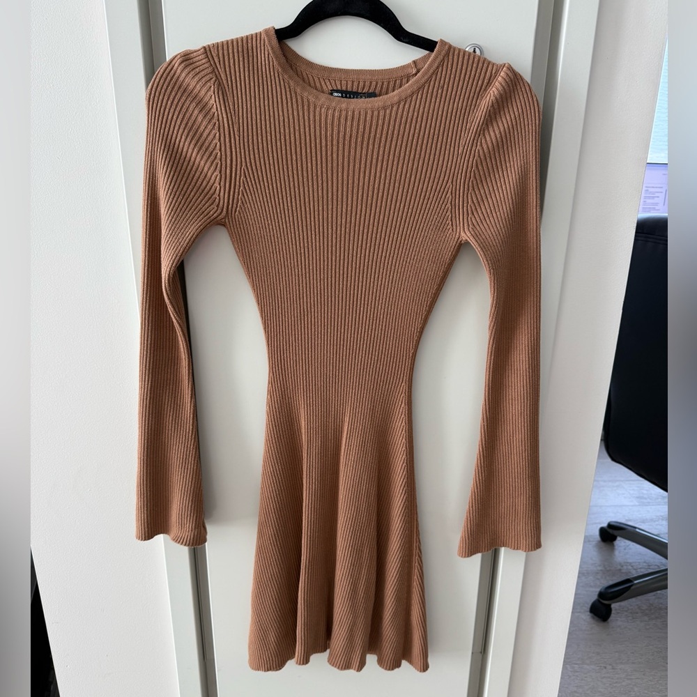 ASOS Tan Ribbed Knit Dress